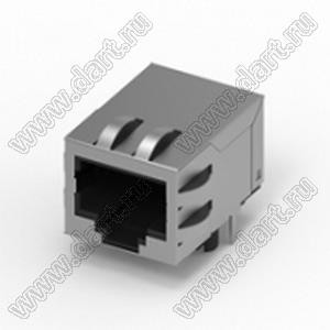 210C-11CA0 разъем высокоскоростной RJ45 Cat 5e, угловой, нижняя защелка, DIP, без EMI, без светодиода, 5u"