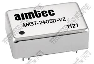 AM3T-2405D-VZ модульный источник питания постоянного тока (DC/DC); Uвх=18...36В; Uвых=±5В; Iвых=±300мА; 3Вт
