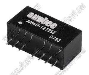 AM6G-1212SZ модульный источник питания постоянного тока (DC/DC); Uвх=9...18В; Uвых=12В; Iвых=500мА; Uпр=1500; 6Вт