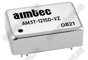 AM3T-1215D-VZ модульный источник питания постоянного тока (DC/DC); Uвх=9...18В; Uвых=±15В; Iвых=±100мА; 3Вт