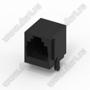 210B-66CA0-R разъем RJ45, угловой, верхняя защелка, DIP, 6P6C, без EMI, без светодиода, 5u"