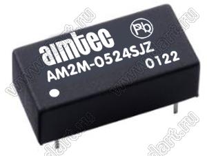AM2M-0524SJZ модульный источник питания постоянного тока (DC/DC); Uвх=5 (4,5...5,5)В; Uвых=24В; Iвых=83мА; Uпр=1500; 2Вт