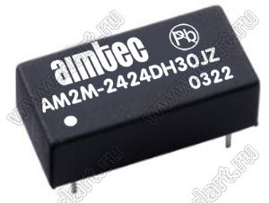 AM2M-2424DH30JZ модульный источник питания постоянного тока (DC/DC); Uвх=24 (21,6...26,4)В; Uвых=±24В; Iвых=±42мА; Uпр=3000; 2Вт