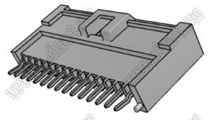 MOLEX MicroTPA™ 557551519 вилка на плату вертикальная с изогнутыми выводами, цвет натуральный; 15-конт.