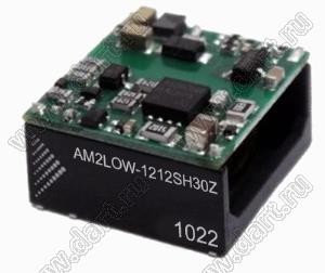 AM2LOW-1212SH30Z модульный источник питания постоянного тока (DC/DC); Uвх=12 (4,5...18)В; Uвых=12В; Iвых=166,7мА; 2Вт