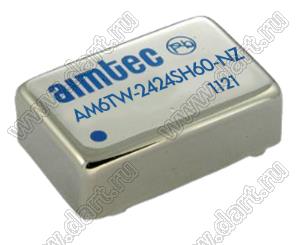 AM6TW-2424SH60-NZ модульный источник питания постоянного тока (DC/DC); Uвх=9...36В; Uвых=24В; Iвых=250мА; Uпр=6000; 6Вт