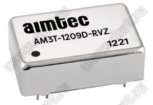 AM3T-1209D-RVZ модульный источник питания постоянного тока (DC/DC); Uвх=9...18В; Uвых=±9В; Iвых=±167мА; 3Вт