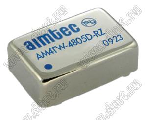 AM4TW-4805D-RZ модульный источник питания постоянного тока (DC/DC); Uвх=18...72В; Uвых=±5В; Iвых=±400мА; Uпр=1500; 4Вт