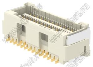 MOLEX CLIK-Mate-1.50™ 2132272830 вилка SMD двухрядная вертикальная, цвет натуральный; 28-конт.