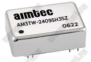 AM3TW-2409SH35Z модульный источник питания постоянного тока (DC/DC); Uвх=9...36В; Uвых=9В; Iвых=333мА; Uпр=3500; 3Вт