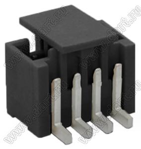 MOLEX Pico-SPOX™ 874370463 вилка вертикальная для поверхностного монтажа черная с монтажной крышкой; 4-конт.