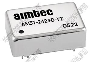 AM3T-2424D-VZ модульный источник питания постоянного тока (DC/DC); Uвх=18...36В; Uвых=±24В; Iвых=±63мА; 3Вт