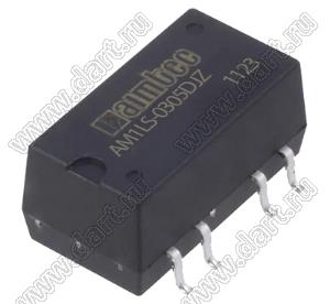 AM1LS-0305DJZ модульный источник питания постоянного тока (DC/DC); Uвх=3,3 (2,97...3,63)В; Uвых=±5В; Iвых=±100мА; Uпр=1500; 1Вт