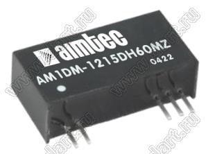 AM1DM-1215DH60MZ модульный источник питания постоянного тока (DC/DC); Uвх=12 (10,8...13,2)В; Uвых=± 15В; Iвых=±34мА; Uпр=6000; 1,0Вт