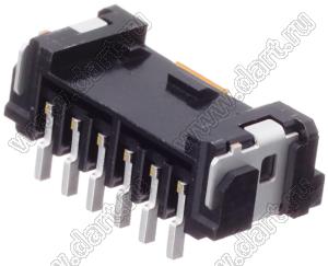 MOLEX Micro-Lock2.0™ 5055750681 вилка однорядная прямая для SMD монтажа с срышкой для автоматического монтажа, цвет черный; 6-конт.