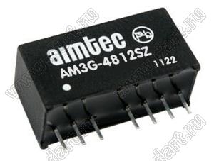 AM3G-4812SZ модульный источник питания постоянного тока (DC/DC); Uвх=36...72В; Uвых=12В; Iвых=250мА; Uпр=1600; 3Вт