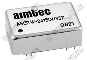 AM3TW-2415DH35Z модульный источник питания постоянного тока (DC/DC); Uвх=9...36В; Uвых=±15В; Iвых=±100мА; Uпр=3500; 3Вт