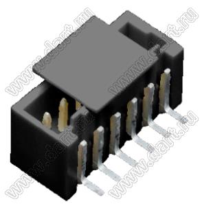 MOLEX Pico-SPOX™ 874370663 вилка вертикальная для поверхностного монтажа черная с монтажной крышкой; 6-конт.