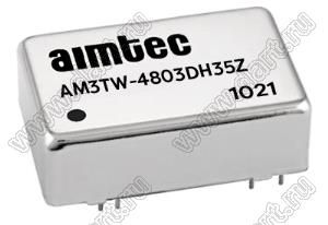 AM3TW-4803DH35Z модульный источник питания постоянного тока (DC/DC); Uвх=18...72В; Uвых=±3,3В; Iвых=±454мА; Uпр=3500; 3Вт