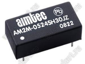 AM2M-0524SH30JZ модульный источник питания постоянного тока (DC/DC); Uвх=5 (4,5...5,5)В; Uвых=24В; Iвых=83мА; Uпр=3000; 2Вт