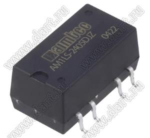 AM1LS-2405DJZ модульный источник питания постоянного тока (DC/DC); Uвх=24 (21,6...26,4)В; Uвых=±5В; Iвых=±100мА; Uпр=1500; 1Вт