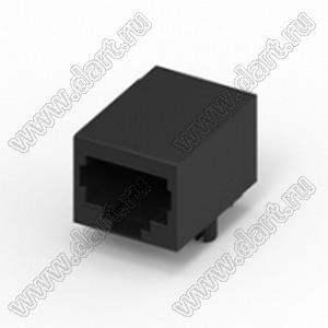 210C-11CE0 разъем высокоскоростной RJ45 Cat 5e, угловой, нижняя защелка, DIP, без EMI, без светодиода, 5u"