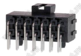 MOLEX Ultra-Fit™ 1723161114 вилка двухрядная угловая для выводного монтажа, цвет черный; 14-конт.