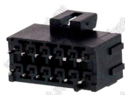 MOLEX Ultra-Fit™ 1722981312 вилка двухрядная прямая для выводного монтажа с изогнутыми выводами, цвет черный; 12-конт.
