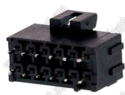 MOLEX Ultra-Fit™ 1722981212 вилка двухрядная прямая для выводного монтажа с изогнутыми выводами, цвет черный; 12-конт.