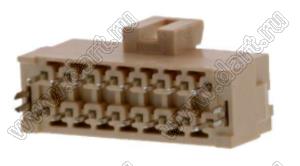 MOLEX Ultra-Fit™ 1722992116 вилка двухрядная прямая для выводного монтажа с зажимами для пайки, цвет натуральный; 16-конт.