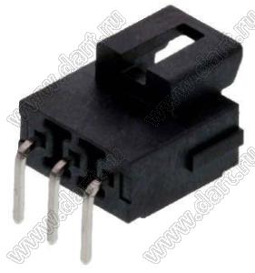 MOLEX Ultra-Fit™ 1723101203 вилка однорядная угловая для выводного монтажа, цвет черный; 3-конт.