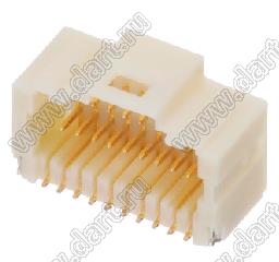 MOLEX Pico-Clasp™ 2035662007 вилка SMD двухрядная горизонтальная на плату, цвет натуральный; шаг 1,0мм; 20-конт.