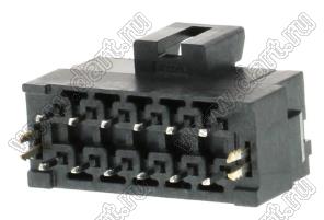 MOLEX Ultra-Fit™ 1722991212 вилка двухрядная прямая для выводного монтажа с зажимами для пайки, цвет черный; 12-конт.