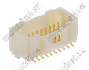 MOLEX Pico-Clasp™ 2035642027 вилка SMD без монтажной крышки двухрядная вертикальная на плату, цвет натуральный; 1кв.мм; 20-конт.