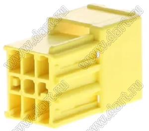 MOLEX CP-3.3™ 5056060603 корпус двухрядной вилки на кабель, цвет желтый; P=3,3мм; 6-конт.