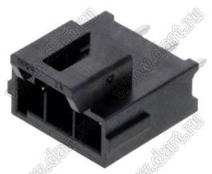 MOLEX Ultra-Fit™ 1722861303 вилка однорядная прямая для выводного монтажа с изогнутыми выводами, цвет черный; 3-конт.