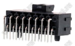 MOLEX Ultra-Fit™ 1723161216 вилка двухрядная угловая для выводного монтажа, цвет черный; 16-конт.