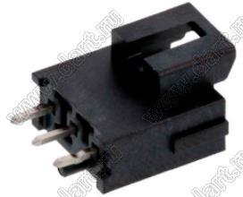 MOLEX Ultra-Fit™ 1722861203 вилка однорядная прямая для выводного монтажа с изогнутыми выводами, цвет черный; 3-конт.