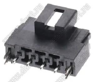 MOLEX Ultra-Fit™ 1722871304 вилка однорядная прямая для выводного монтажа с зажимами для пайки, цвет черный; 4-конт.
