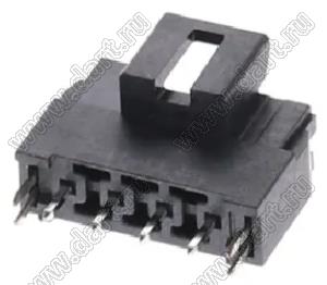 MOLEX Ultra-Fit™ 1722871104 вилка однорядная прямая для выводного монтажа с зажимами для пайки, цвет черный; 4-конт.