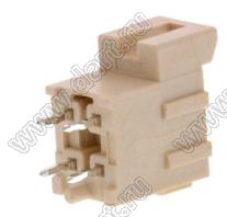 MOLEX Ultra-Fit™ 1722982104 вилка двухрядная прямая для выводного монтажа с изогнутыми выводами, цвет натуральный; 4-конт.
