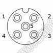 216A-05FRF разъем M12 (код А), розетка угловая, гайка спереди; 5-конт.; 30В; 2А; IP 67