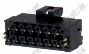 MOLEX Ultra-Fit™ 1722991314 вилка двухрядная прямая для выводного монтажа с зажимами для пайки, цвет черный; 14-конт.