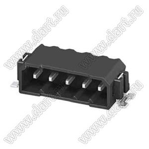 KF2025CR-2.5-05P-13 вилка с горизонтальным входом SMD; шаг=2,5мм; I max=6/6А (UL/ICT); U=150/160В (UL/ICT); 5-конт.