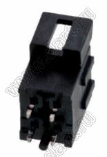 MOLEX Ultra-Fit™ 1722981104 вилка двухрядная прямая для выводного монтажа с изогнутыми выводами, цвет черный; 4-конт.