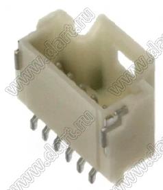 MOLEX Pico-Clasp™ 2035580607 вилка SMD однорядная горизонтальная на плату, цвет натуральный; 5кв.мм; 6-конт.