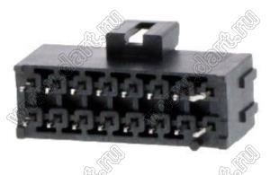 MOLEX Ultra-Fit™ 1722981216 вилка двухрядная прямая для выводного монтажа с изогнутыми выводами, цвет черный; 16-конт.