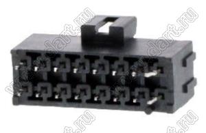 MOLEX Ultra-Fit™ 1722981116 вилка двухрядная прямая для выводного монтажа с изогнутыми выводами, цвет черный; 16-конт.