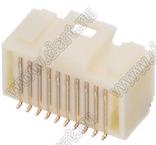 MOLEX Pico-Clasp™ 2035672007 вилка SMD двухрядная горизонтальная на плату, цвет натуральный; шаг 1,0мм; 20-конт.