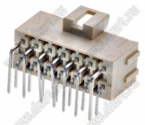 MOLEX Ultra-Fit™ 1723162214 вилка двухрядная угловая для выводного монтажа, цвет натуральный; 14-конт.